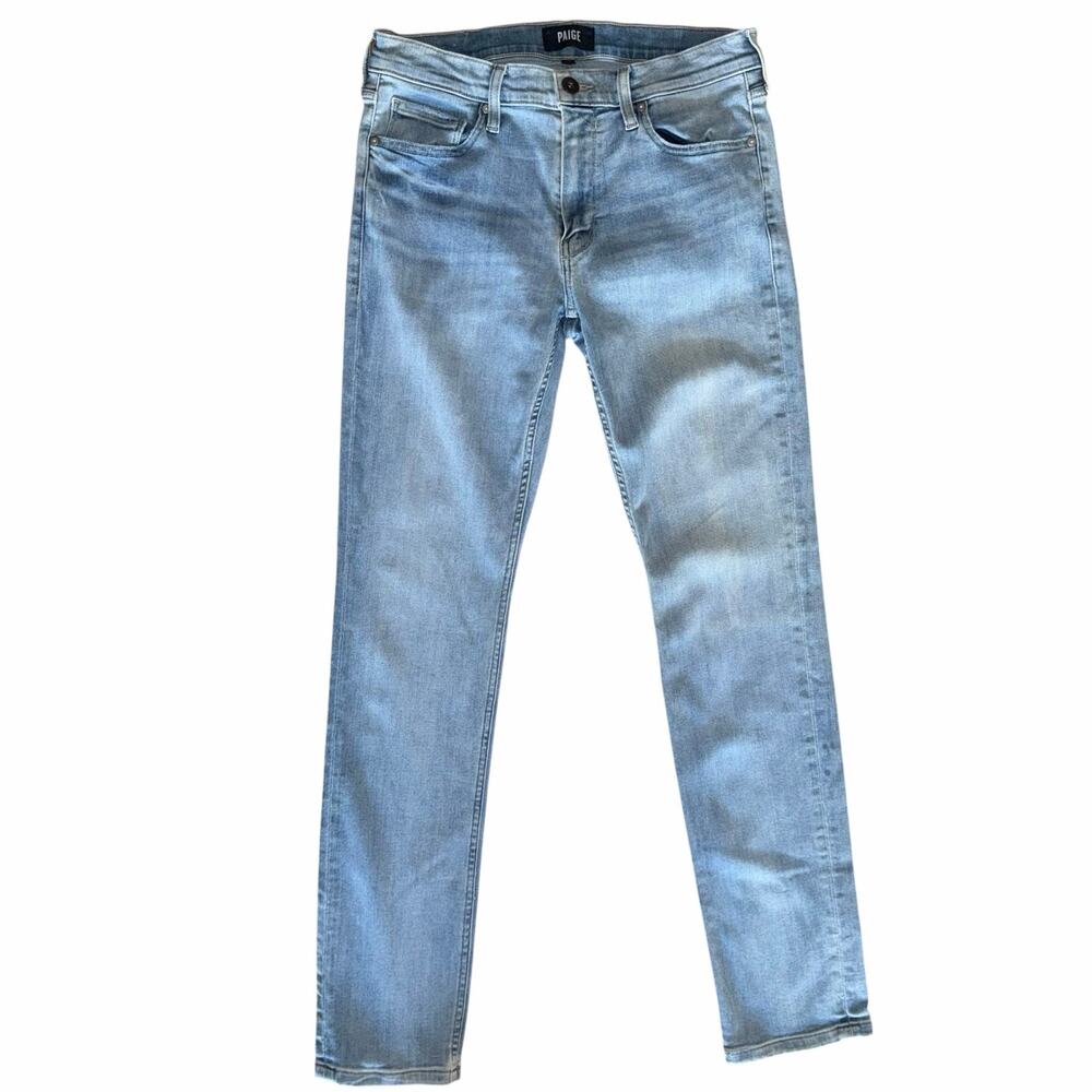 PAIGE Lennox Slim Fit Jeans Men’s 31x32 Mariano Wash Light Wash Stretch Denim - Picture 2 of 7